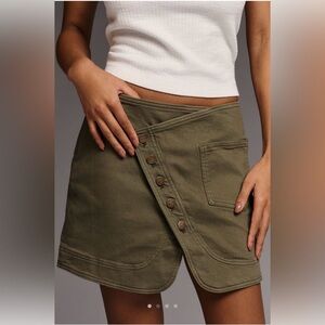Pilcro Reworked Denim Mini Wrap Skirt at Anthropologie
